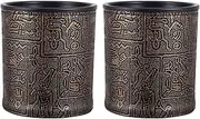 Totority 2pcs Egyptian Pattern Dice Cup Egyptian Style Dice Cup Craps Accessories Egyptian Party Supplies Egyptian Home Decor Bar Accessories Dice Storage Container Dice Containers Pu Black