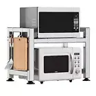 Extendable Microwave Oven Rack, Microwave Shelf Adjustable Over Microwave Sta...