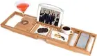 Utoplike Luxury Bamboo Bathtub Caddy and Bathtub Tray with Extending Sides the D