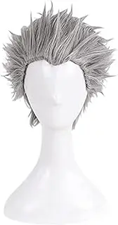 Anime Devil May Cry 5 Cosplay Wig, Vergil Silver Grey Short Hair Role Play Halloween Party Wigs + Wig Cap
