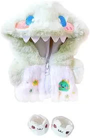 niannyyhouse 20cm Plush Doll Clothes Green Dinosaur Jacket Hoodie Shoes 8in Doll Accessories Dress Up (Green)