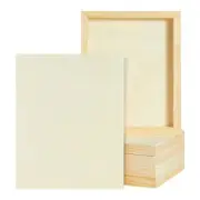 6 Pck Unfinished Wood Canvas Boards for Painting, Deep Cradle 8x10 Wooden Panels