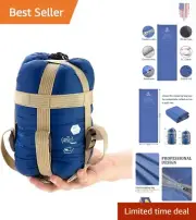 Warm Weather Sleeping Bag - Waterproof, Compact Lightweight - 83"L x 30"W Fits