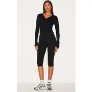 Tall Black Sculpt Pedal Pusher Leggings, Black