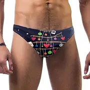 [VBFOFBV] Men's Printed Jammer Swimsuit Swim Shorts, Winter Christmas Vintage