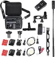 PellKing Accessory Bundle for Insta360 X5/X4,Hard Shell Carrying Case with Shoulder Belt,Selfie Stick,Backpack Clip,Sreen Protector,Head Strap Mount,360 Rotation Bike Handlebars Mount,Helmet Mount,etc