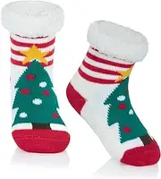 [ZANDO] Fluffy Socks Christmas Socks Kids Personalised Stockings Christmas Slipper Socks Toddler Socks Baby Socks Funny Socks