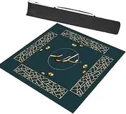 Mahjong Table mat Tabletop Game Mats, Paigow Poker Game Table Cover Slip Resistant Noise Reduction Board Game Mat(Black,27.6x27.6inch/70x70cm)
