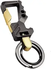 Heavy Duty Zinc Alloy Chain with 2 Key Rings Carabiner Car Key Chains Organizer for Men and Women