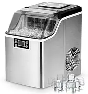 ADVWIN Ice Maker Machine Countertop - Stainless Steel Portable Ice Cube Maker, Auto Self-Cleaning, for Home/Kitchen/Office/Bar