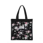 Retro Flowers Print Handheld Makeup Bag Canvas Cosmetic Pouch Home/Travel