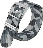 [Luminox] Men's Camouflage Webbing NATO Nylon Strap Stainless Steel 4 Loops Watch Band