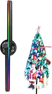 Hologram Christmas Tree - LED Fan Projector, Full Color 16.5in Holographic Fans with 2000x224 Resolution, Holiday Projector 244 LED Lights, Image Video Animation Display for Christmas Decoration