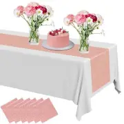 6 Pieces Disposable Plastic Sequin Table Runner Glitter 14 x 108 Inch Sequin