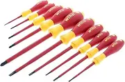 Wiha 32093 Slotted and Phillips Insulated Screwdriver Set, 1000 Volt, 10 Piece