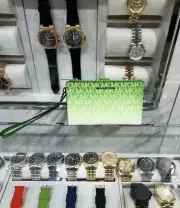 Michael Kors Jet Set Travel Large Double Zip Wristlet Phone Wallet Jungle Green