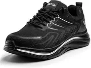 [Black Hammer] Men's Safety Trainers Steel Toe Cap Work Shoes Perfect for Warehouse & Daily Workwear Durable Midsole Protection Foot Protective Cover Trekking Hiker Footwear 3400 S1P SRC