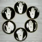 Spell fortune tellers hand appetizer plates set of 6 Gold Metallic Gothic 7