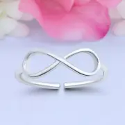 5mm Dainty Infinity Band 925 Sterling Silver Toe Ring Thin Adjustable Toe Ring