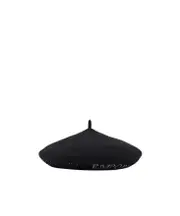 embellished wool beret S/M,M/L black