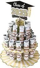 Graduation Money Holders | Graduation Money Holder for Class of 2025-3 Tier Decorative Table Centerpieces Black and Gold Party Decor for College, Girls & Boys