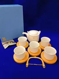 在飛比找Yahoo!奇摩拍賣優惠-日本 Hakusan 白山陶器 螢菊割彤紋飾 茶具套裝 茶道