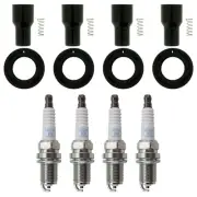 NGK 4 Standard Spark Plugs 4 Coil Boots Kit for Toyota Tacoma L4 DOHC 2000-2004 (for: Toyota)