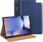 [DTTO] for Samsung Galaxy Tab S10/S9/S8 Case 2024/2023/2022, Premium Leather Business Folio Stand Cover with S Pen Holder for 14.6 Inch Tablet, Auto Wake/Sleep, Navy Blue