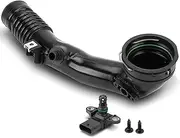 13717609811 Air Charge Turbo Induction Pipe with Sensor Kit for 2011-2017 BMW 535i 640i 740i ActiveHybrid X5 X6 3.0L - Air Turbocharger Pipe Hose Replaces# SK121304