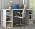 Bloc Study Office Computer Desk With Storage Shelves - White 2115-wht