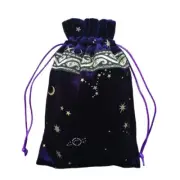 Tarot Oracles Card Flannel Drawstrings Bag Jewelry Pouches for Tarot Enthusiast