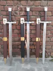 Lot of 3 Hand Forged Viking Medieval Swords Sharp Battle Ready sword W/ Scabbard
