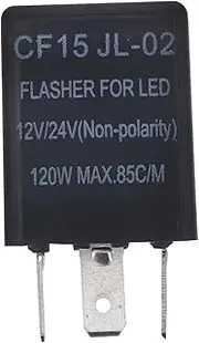 BUGUUYO 3 LED Electronic Flasher Relay Pin for Automotive Use Sturdy Components for Stability Easy Installation Compatible with Various Motorcycle Brands and Models
