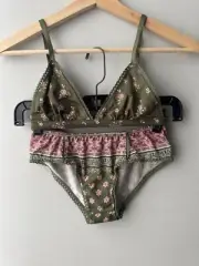 Spell Lionheart Bralette & Bloomers Set - Olive Khaki Green - 6 XXS-S Pre-owned