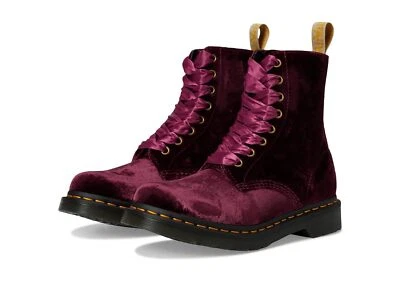 Woman's Boots Dr. Martens Vegan 1460 Pascal Velvet Lace-Up Boots