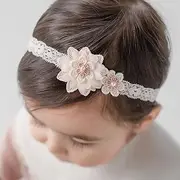 Baby Girls Cute Bow-Knot Headband Soft Lace Floral Hairbands Newborn Infant Toddlers Kids Hair Accessories (Style 7)