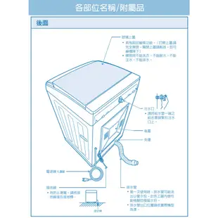 SAMPO聲寶17公斤變頻單槽直立式洗衣機 ES-B17D~含基本安裝+舊機回收
