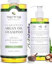 (Awakening Peppermint) - Organic Shampoo - Soft, Shiny Hair with pH Balanced All Natural Shampoo for Dandruff, Dry, Itchy Scalp, Psoriasis, Eczema, Sensitive Skin, from Soapberry / Soap Nuts - Peppermint 330ml - Tree to Tub