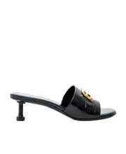 Balenciaga BB Plaque Embossed Mules 35,36,37,36.5 black