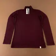 Crew Kids Girls Size 20 Maroon Rib Knit Long Sleeve Pullover Turtleneck Top NWT