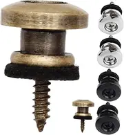 Kisangel 6pcs Guitar Strap Lock Button Durable Pin for Electric Acoustic Bass Resistant Easy Install Compatible with Various Straps Colors Antique