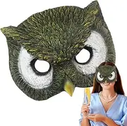 Owl Face Cover | Realistic Fake Wise tawnyy Head Cover | Unisex Scary Veil PU Foam, Animal Pattern Holiday Owl Masque, Creative Halloween Cosplay Props For Kids, Adults