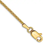 [JewelryWeb] 14k Solid Yellow Gold 1.05mm Box Chain Bracelet Link-Bracelet for Women and Men