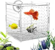 Isolation Box for Fish Tank - Stable Baby Fish Separator for Aquarium | Clear Nursery Divider Container Hatchery Incubator for Betta Guppy Egg Angelfish Fry Acclimation