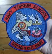 Tomcat NSAWC NAVY TOPGUN SCHOOL Schools Out Baby USN Military Patch
