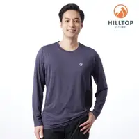 在飛比找momo購物網優惠-【Hilltop 山頂鳥】吸濕快乾長袖針織上衣 男款 灰｜P