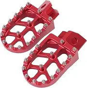 Motorcycle Footrest CNC Wide Foot Pegs Footpegs Pedal Fits for Yamaha XT250 YZ125 YZ80 WR250 TTR90 TTR125 (Red)
