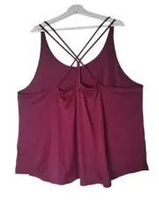 adidas Womens Plus Size Tunic Tank Training Top Size 4X Burgundy