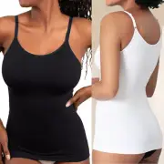 Womens Tops - High Compression Scoop Neck Cami Tank Top Firm Shaping Camisole