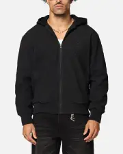 [SAINT MORTA] Saint Morta Gothic Hooded Pu Bomber Jacket Black/black - Size M M Black/Black